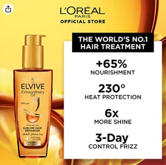 صورة لوريال باريس زيت لتجميل الشعر -لشعر الجاف – 100 مل