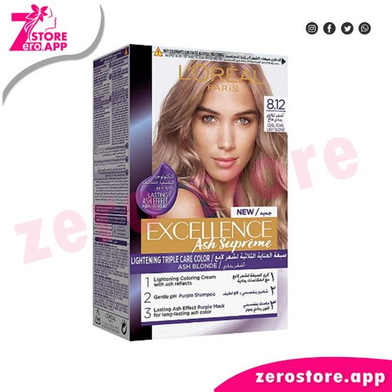صورة لوريال باريس صبغة الشعر اكسيلنس – 8.12 اشقر لؤلؤي فاتح رائع