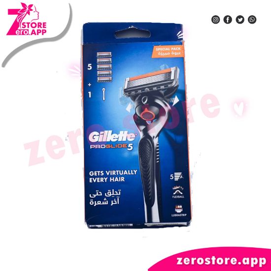 صورة جيليت ماكينة حلاقة فيوجن بروجلايد للرجال مع 5 شفرتين قابلة للتغير