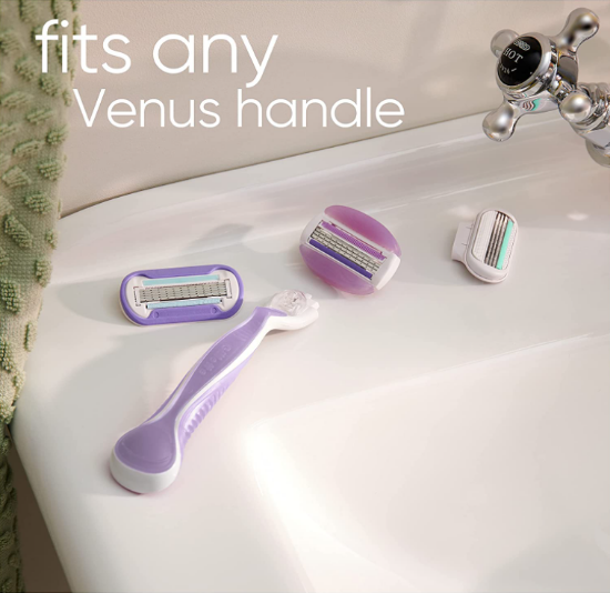 صورة جيليت شفرات حلاقة غيار لماكينة فينوس بريز للنساء ، 4 قطع – موف