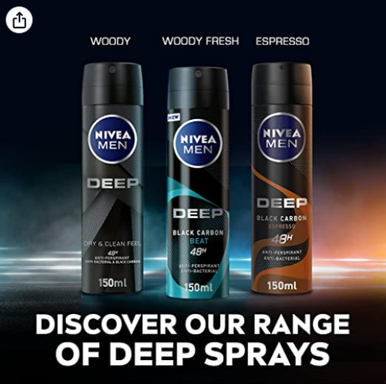 صورة نيفيا اسبراى مزيل العرق ديب للرجال ، 150 مل