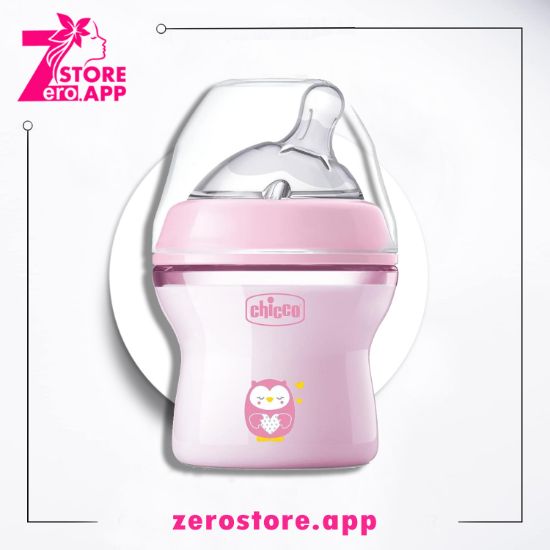 صورة شيكو ببرونة رضاعة ناتشورال فيلينج مضادة للمغص  ، 250 مل  - بينك 