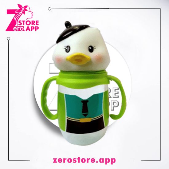 صورة ليتل فيش ببرونة بلاستيك بتصميم بطة مع يد من فيش  210 مل - اخضر