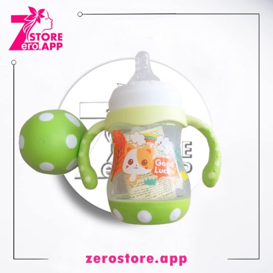 صورة  ليتل فيش ببرونة بلاستيك بيدين مضادة للمغص  300 مل -  اخضر