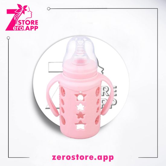 صورة سمارت بيبي ببرونة زجاج مغطا من سيلكون وبيد  ، 120 مل - بينك 