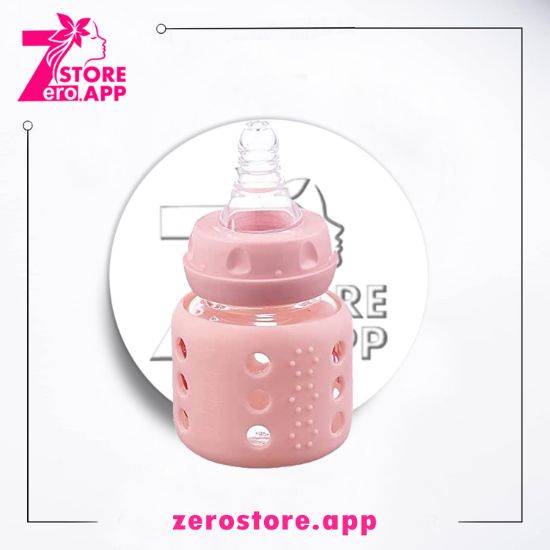 صورة سمارت بيبي ببرونة زجاج مغطا من سيلكون   ، 60 مل  - بينك