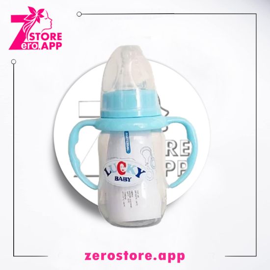 صورة  لاكي بيبى ببرونة بلاستيك بيدين 260 مل – لبنى  