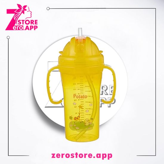 صورة بوتيتو  كوب بلاستيك بشفاطة - 280 مل اصفر