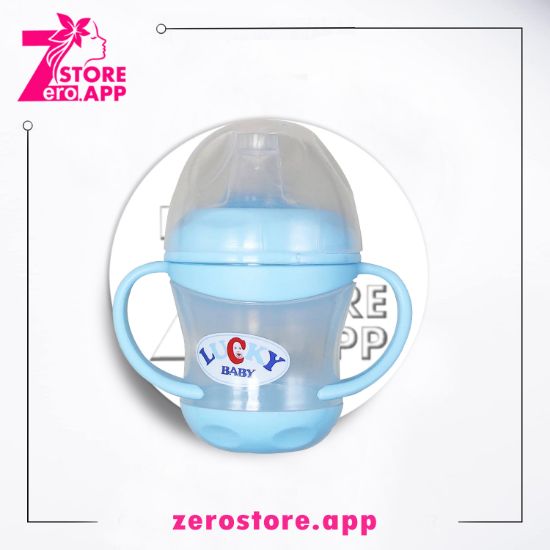 صورة لاكي كوب الأطفال بحلمة سيليكون ويدين – لبني