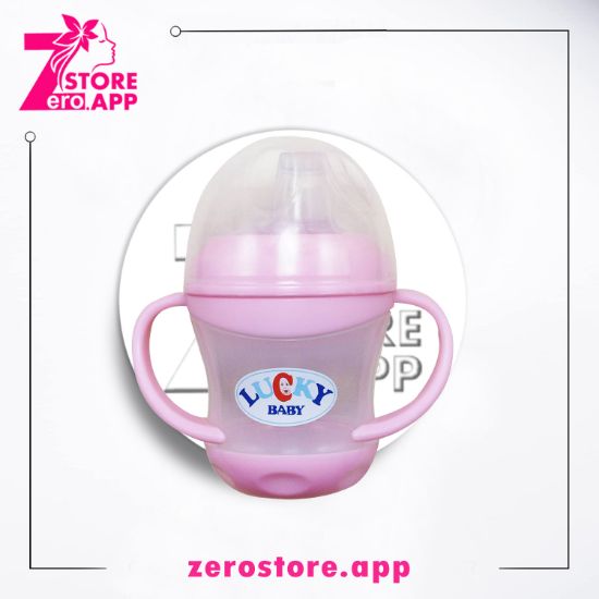 صورة لاكي كوب الأطفال بحلمة سيليكون ويدين   –بينك
