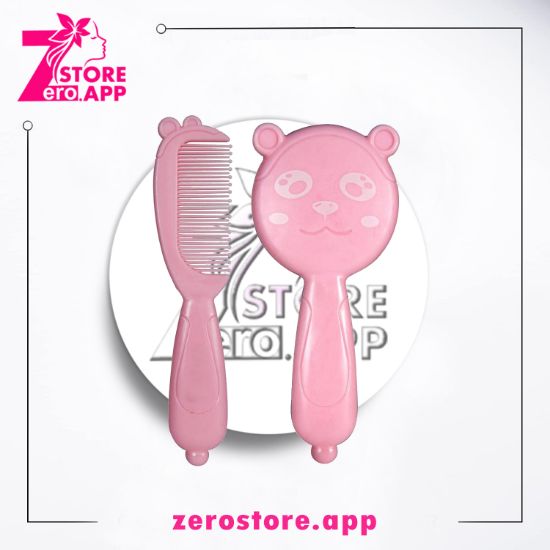 صورة لكى بيبي فرشة و مشط شكل دبة بينك 