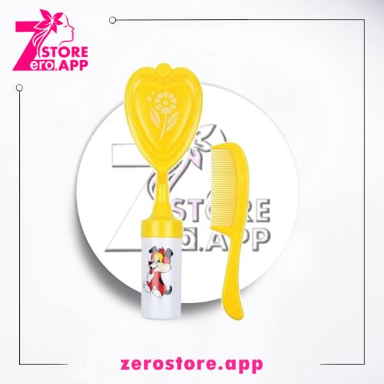 صورة لكى بيبى فرشاة  للأطفال مدمجة جرس جديد لطيف على شكل قلب  - اصفر