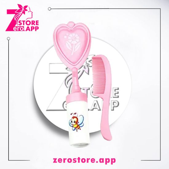 صورة لكى بيبى فرشاة  للأطفال مدمجة جرس جديد لطيف على شكل قلب  - بينك