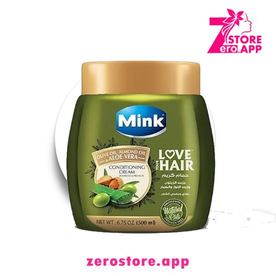 صورة  مينك حمام كريم بزيت المينك وزيت اللوز والصبار من مينك، 800 جم 