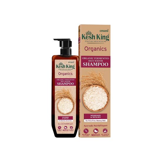 صورة شامبو ماء الأرز المخمر-كيش كينج اورجانيكس يغذي ويصلح الشعر للحصول على شعر نطاط الخالي-الهيشان عضوي معتمد بدون ألوان صناعية أو بارابين فثالات مواد كيميائية ضارة 300 مل