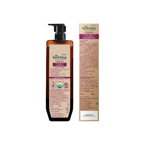 صورة شامبو ماء الأرز المخمر-كيش كينج اورجانيكس يغذي ويصلح الشعر للحصول على شعر نطاط الخالي-الهيشان عضوي معتمد بدون ألوان صناعية أو بارابين فثالات مواد كيميائية ضارة 300 مل