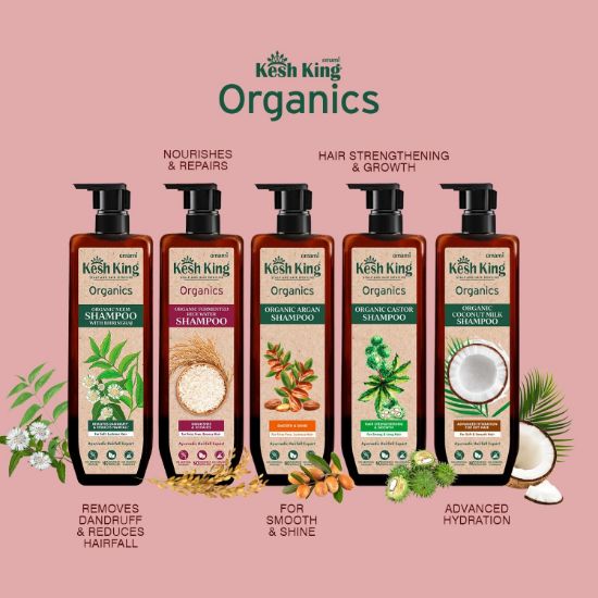 صورة شامبو ماء الأرز المخمر-كيش كينج اورجانيكس يغذي ويصلح الشعر للحصول على شعر نطاط الخالي-الهيشان عضوي معتمد بدون ألوان صناعية أو بارابين فثالات مواد كيميائية ضارة 300 مل