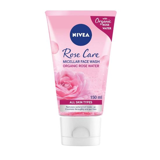 صورة غسول الوجه ميسيلار بماء الورد العضوي من مجموعة روز كير مناسب لجميع أنواع البشرة من نيفيا، 150 مل