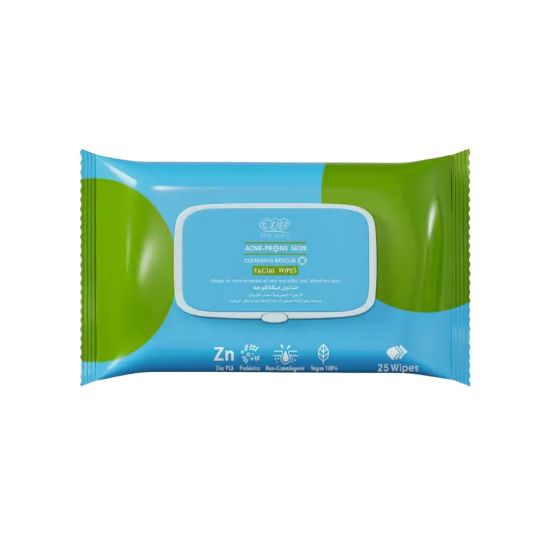 صورة مناديل مبللة للوجه من إيفا سكين كلينيك للبشرة المعرضة لحب الشباب - ٢٥ منديلًا
