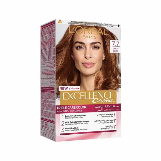 صورة صبغة لوريال إكسلانس بني عسلي ( رقم 7.7 )