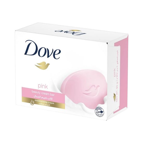 صورة لوح صابون بيوتي كريم بينك من دوف ب1/4 كريم مرطب بوزن 90 جرام