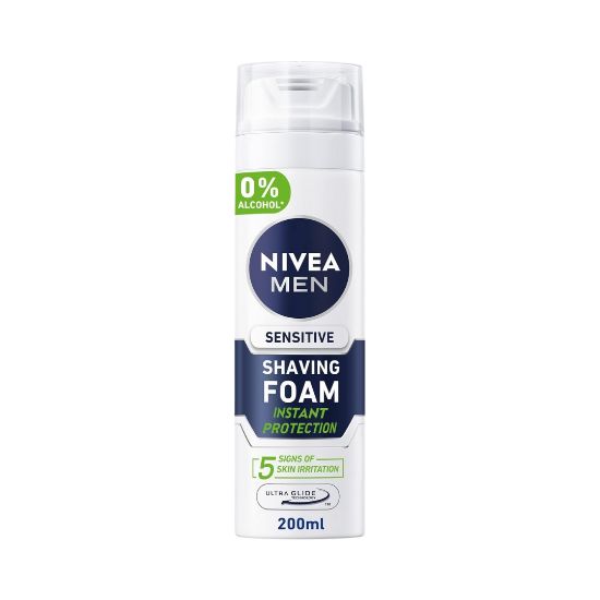 صورة رغوة حلاقة مناسبة للبشرة الحساسة بالبابونج و بندق الساحرة 200 مل من نيفيا للرجال