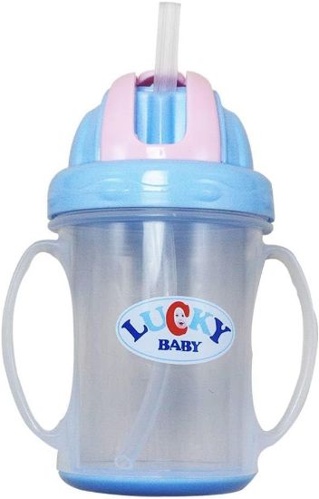 صورة كوب لاكي للشرب بيد وشاليموه 240 مل لبني