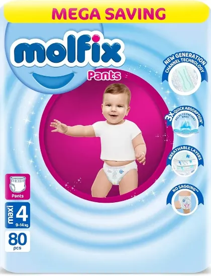 صورة مولفيكس - حفاضات بانتس - عبوة كبيرة - ماكسي كلوت مقاس 4 - 80 قطعة